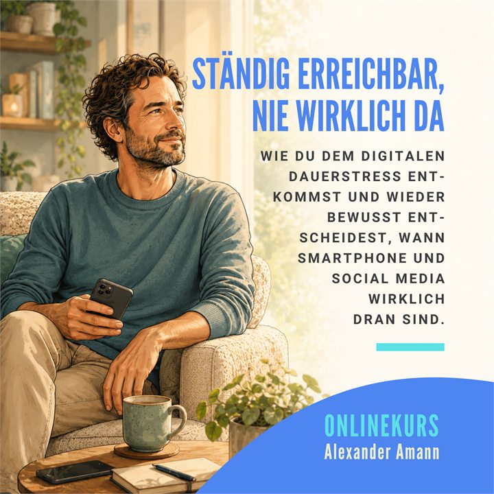 Cover Videokurs „Ständig erreichbar, nie wirklich da“